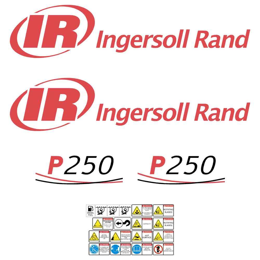 Compressor Sticker Model Ingersoll Rand P250 Decal Set / Sticker Kit