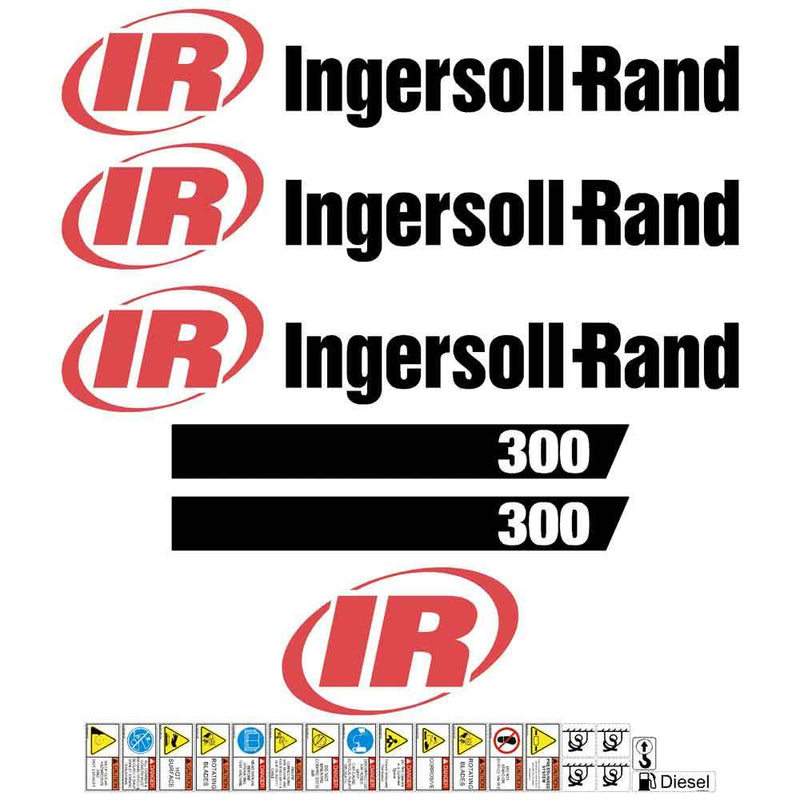 Ingersoll Rand HP300 Decals Stickers