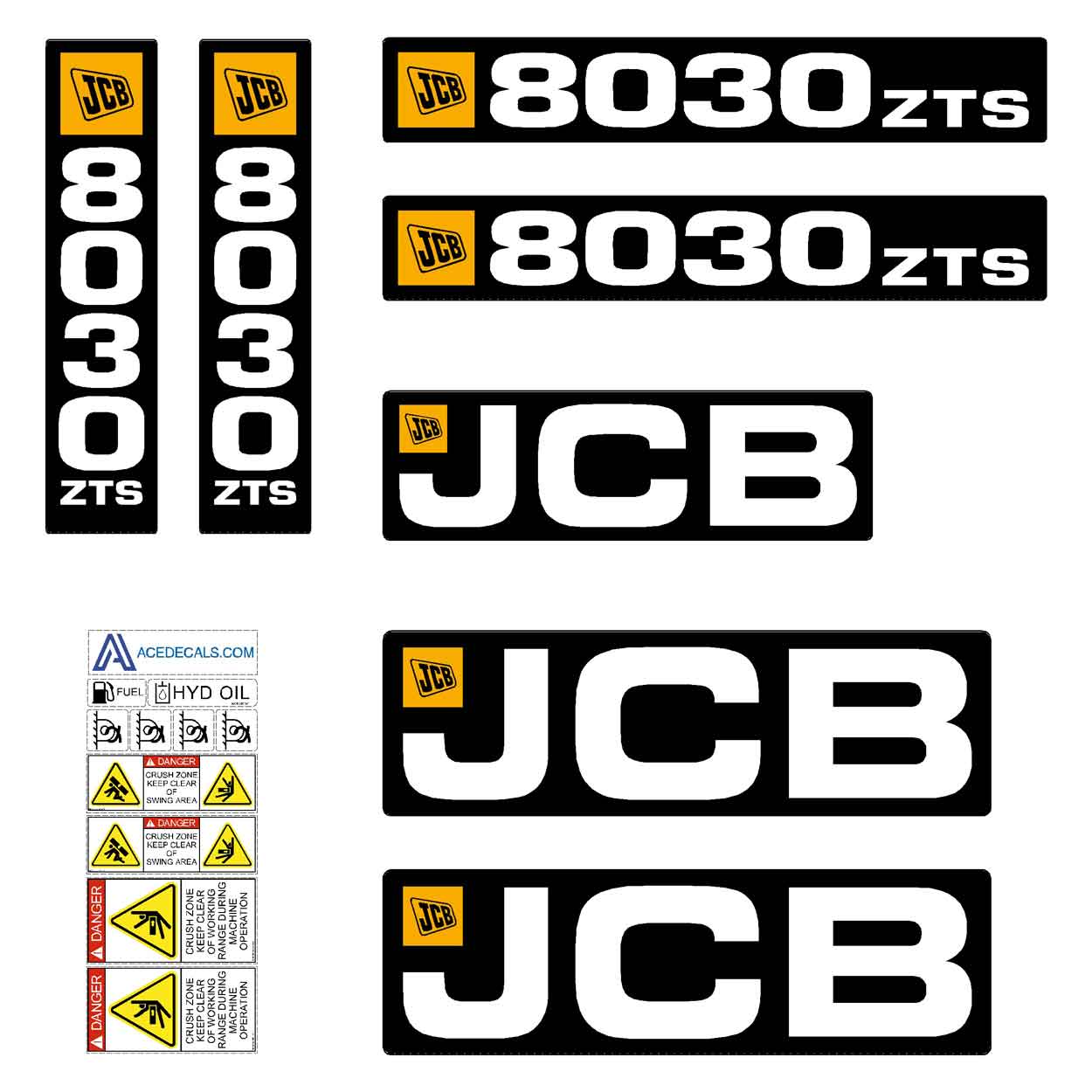 JCB 8030 ZTS Decal kit