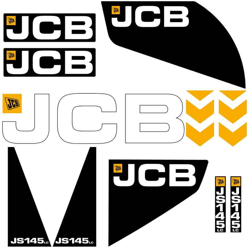 JCB JS145 LC Decals Stickers Set