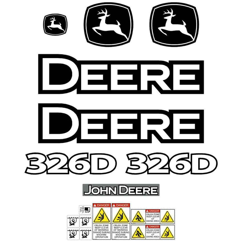 John Deere 326D Decal Sticker Set