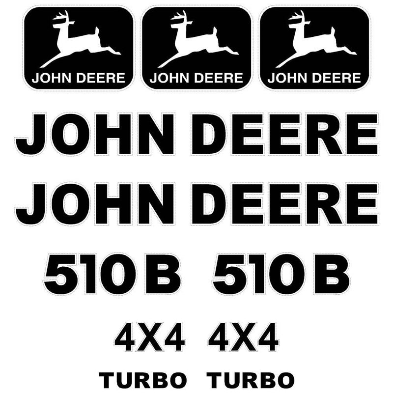 John Deere 510B Decals Stickers Kit