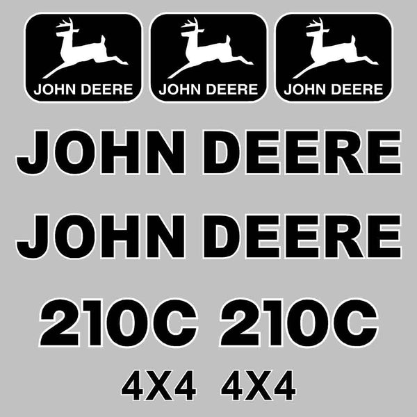John Deere 210C Decal Sticker Set