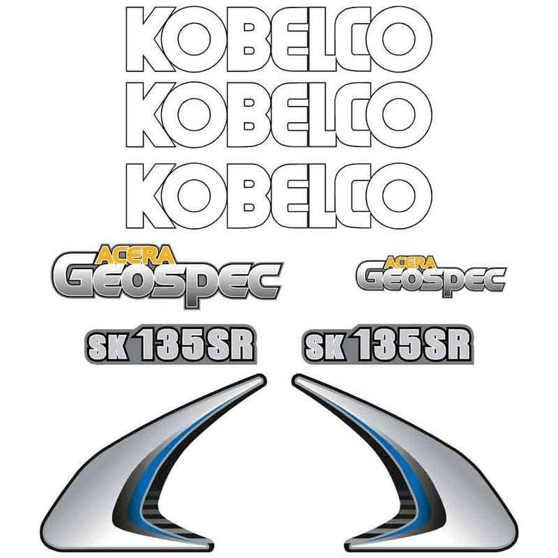 Kobelco SK135SR-2 Decals Stickers Set