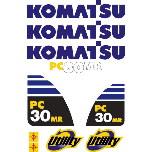 Komatsu PC30MR-1 Decal Sticker Set