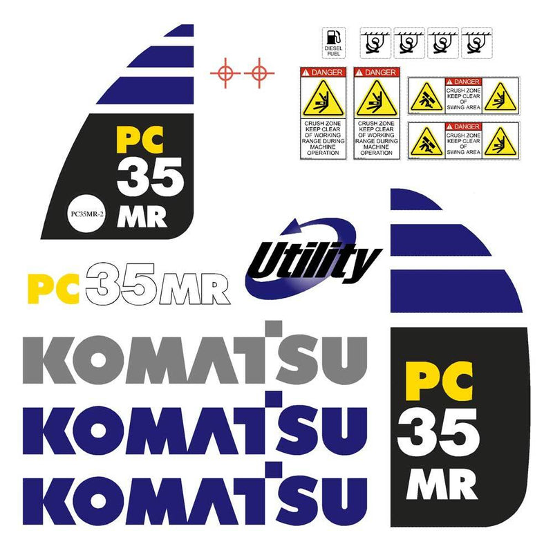 Komatsu PC35MR-2 Decal Sticker Set