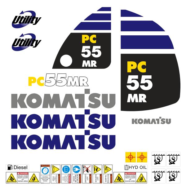 Komatsu PC55MR-2 Decal Sticker Set