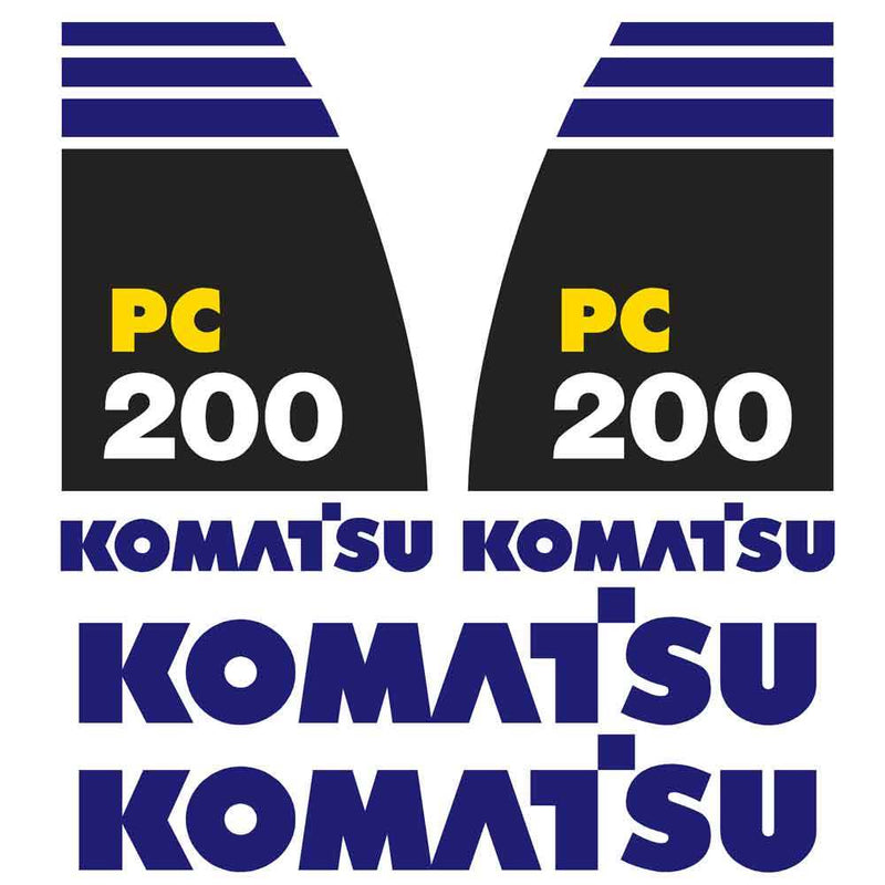 Komatsu PC200-8 Decal Sticker Set