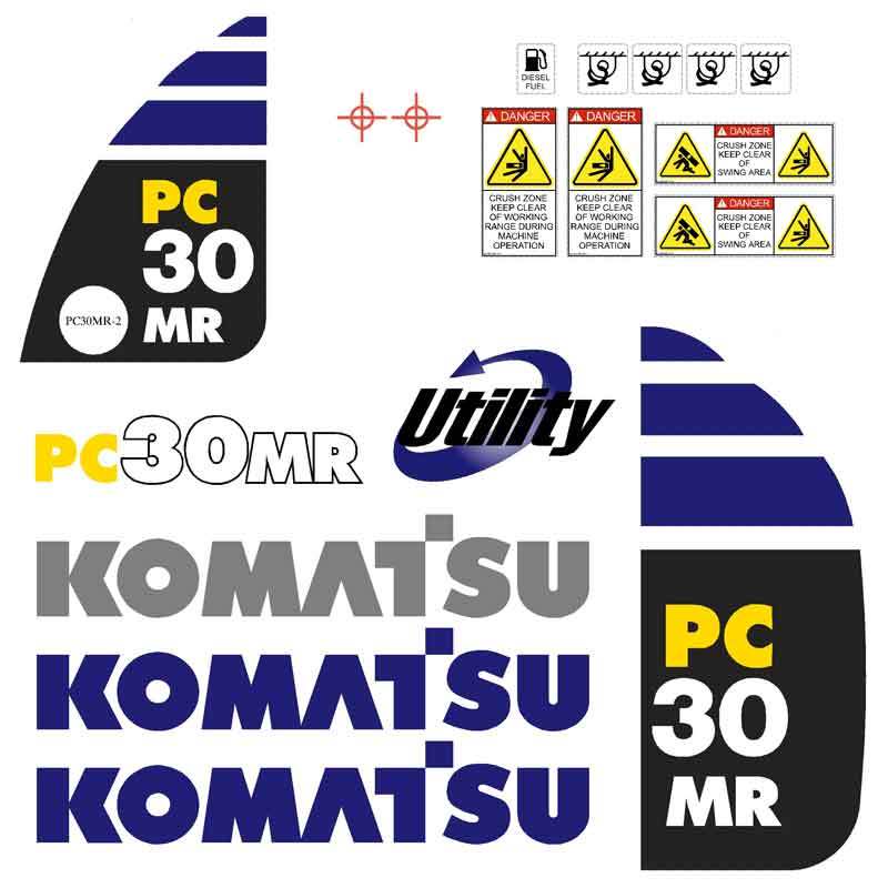 Komatsu PC30MR-2 Decal Sticker Set