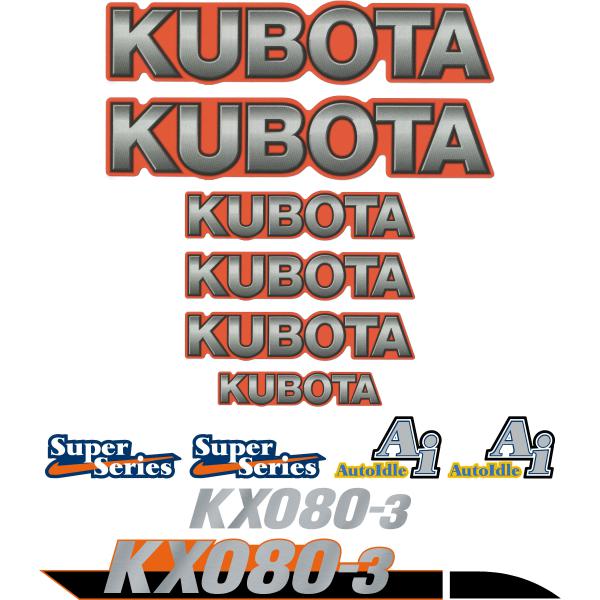 Kubota KX080-3 Decals
