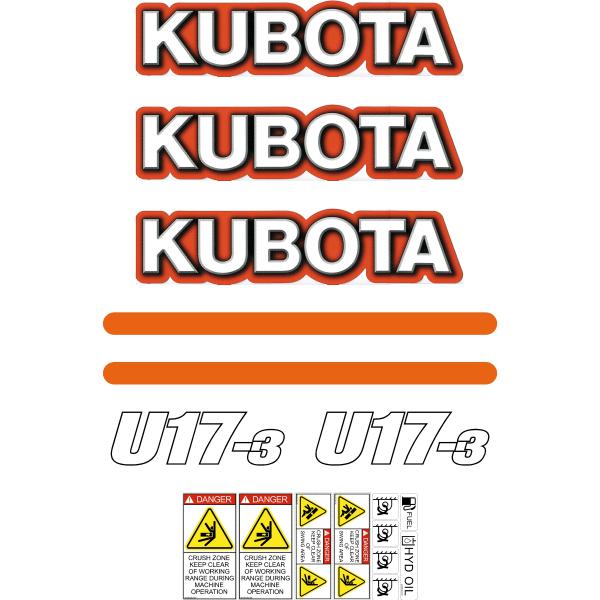Kubota U17-3 Decals