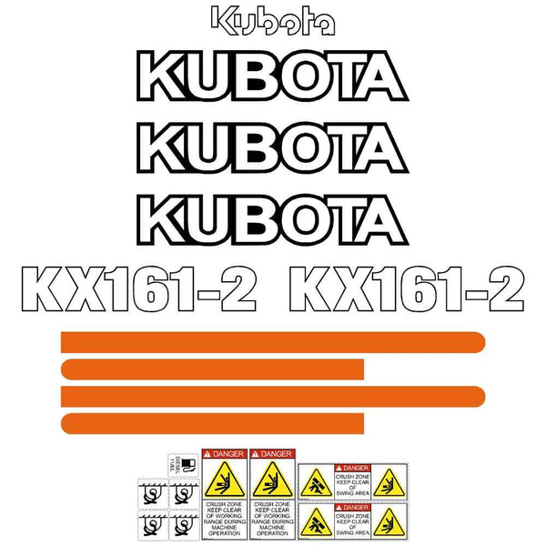 Kubota KX161-2 Decal Sticker Set