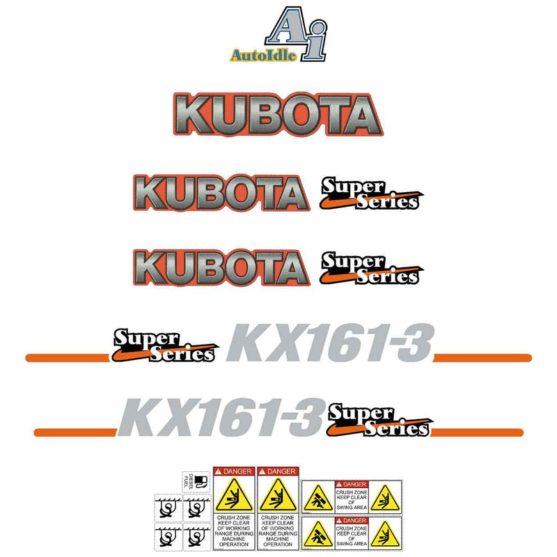 Kubota KX161-3 Super Series Decals Stickers 