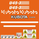 Kubota U45-3 Decal Sticker Set