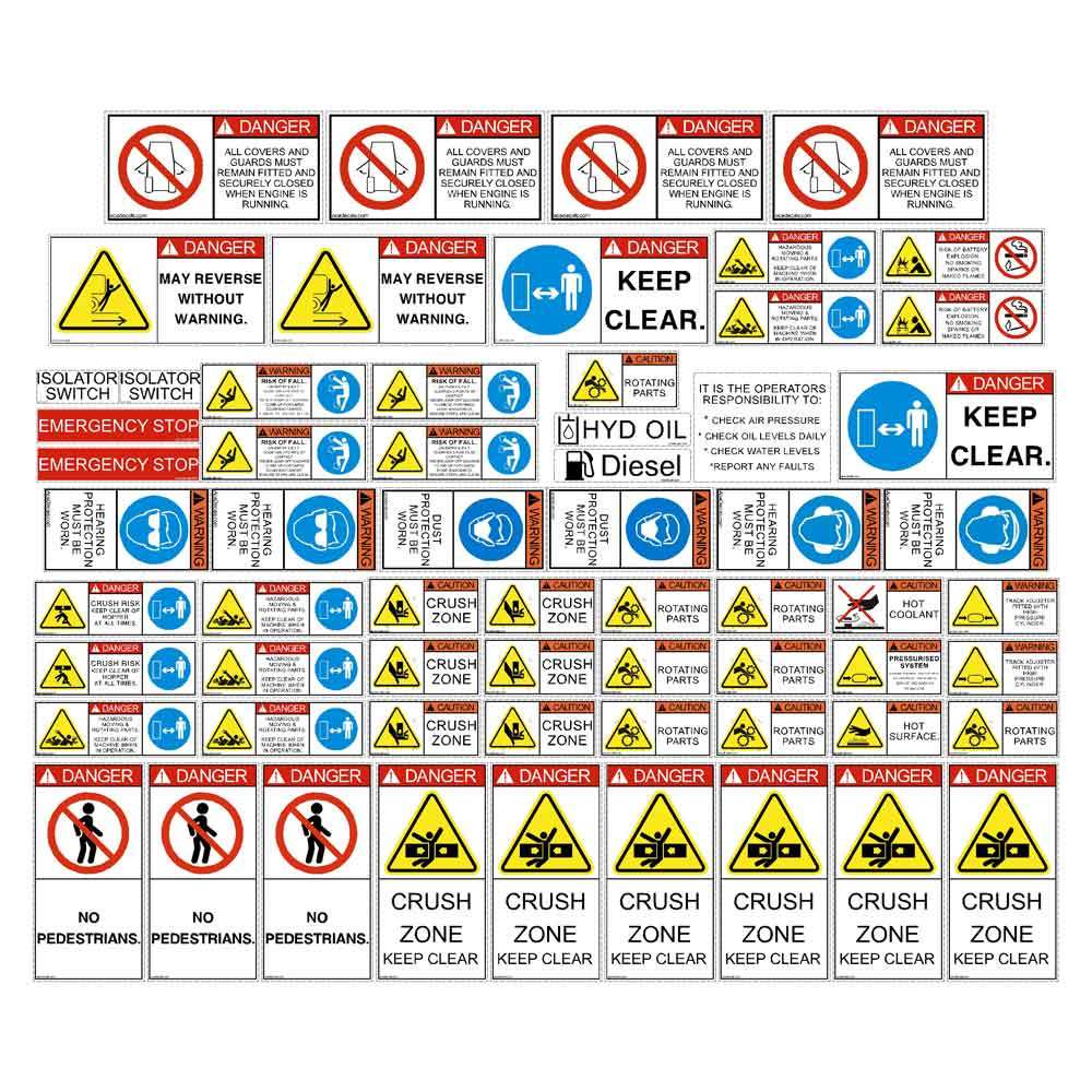 Rock Crusher Safety Decals Stickers