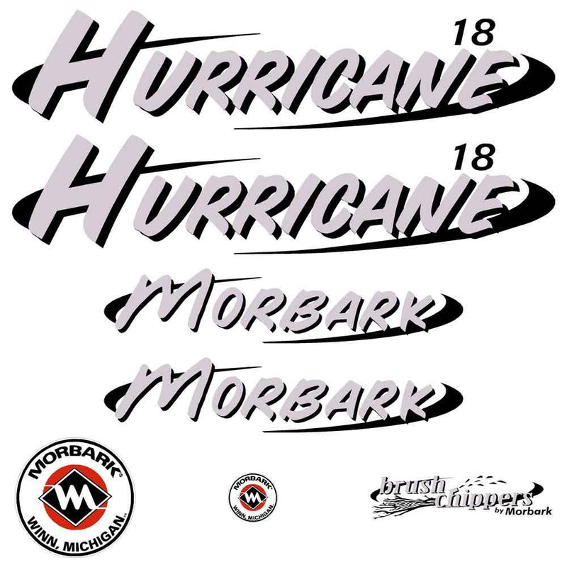 Morbark Hurricane 18 Decals Stickers
