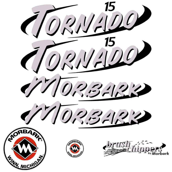 Morbark Tornado 15 Decals Stickers