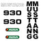 Mustang 930 Decals Stickers Set