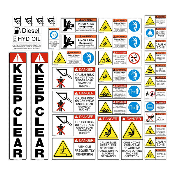 Skid Steer / CTL Safety Decal Kit