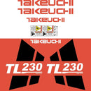 Takeuchi TL230 Decal Sticker Kit
