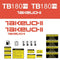 Takeuchi TB180FR Decal Sticker Kit