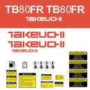 Takeuchi TB80FR Decal Sticker Kit
