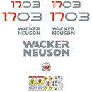 Wacker Neuson 1703 Decal Sticker Set