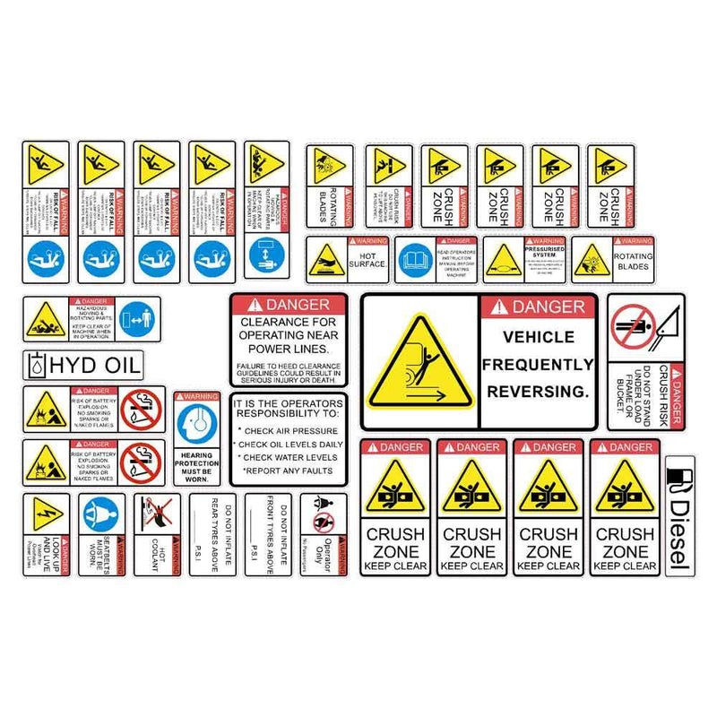 Wheel Loader Safety Decal Kit